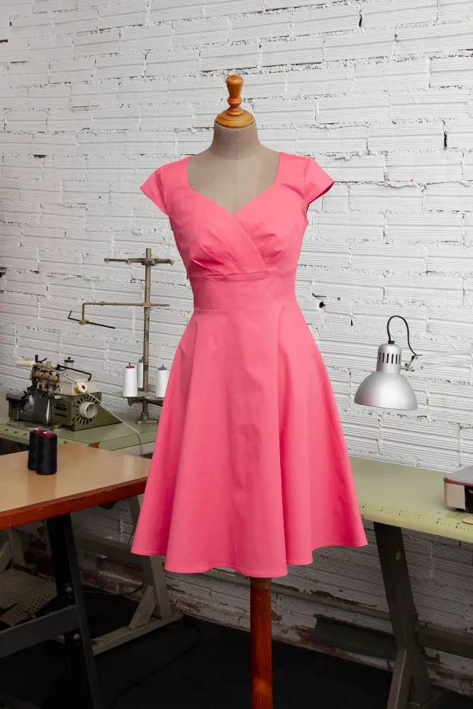 Pink-Blue Halter Neck Dress