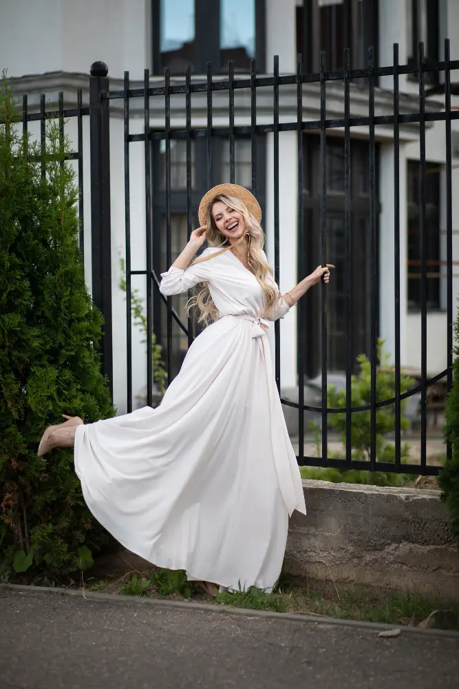 White Cut-Out Georgette Dress