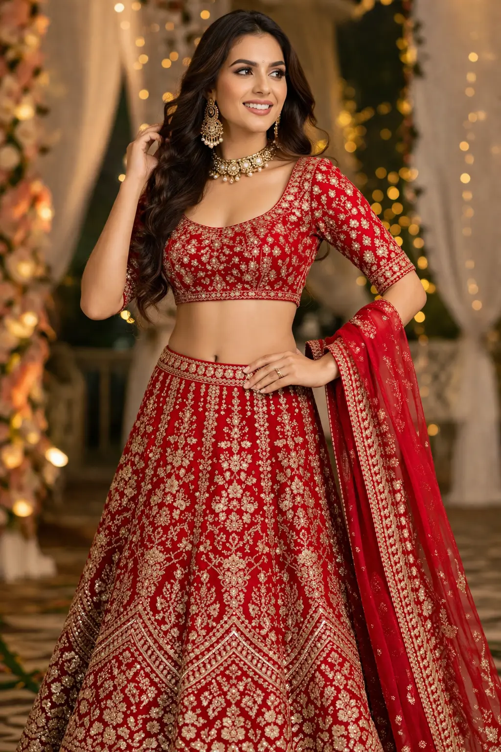 Crop Top Lehenga for Women